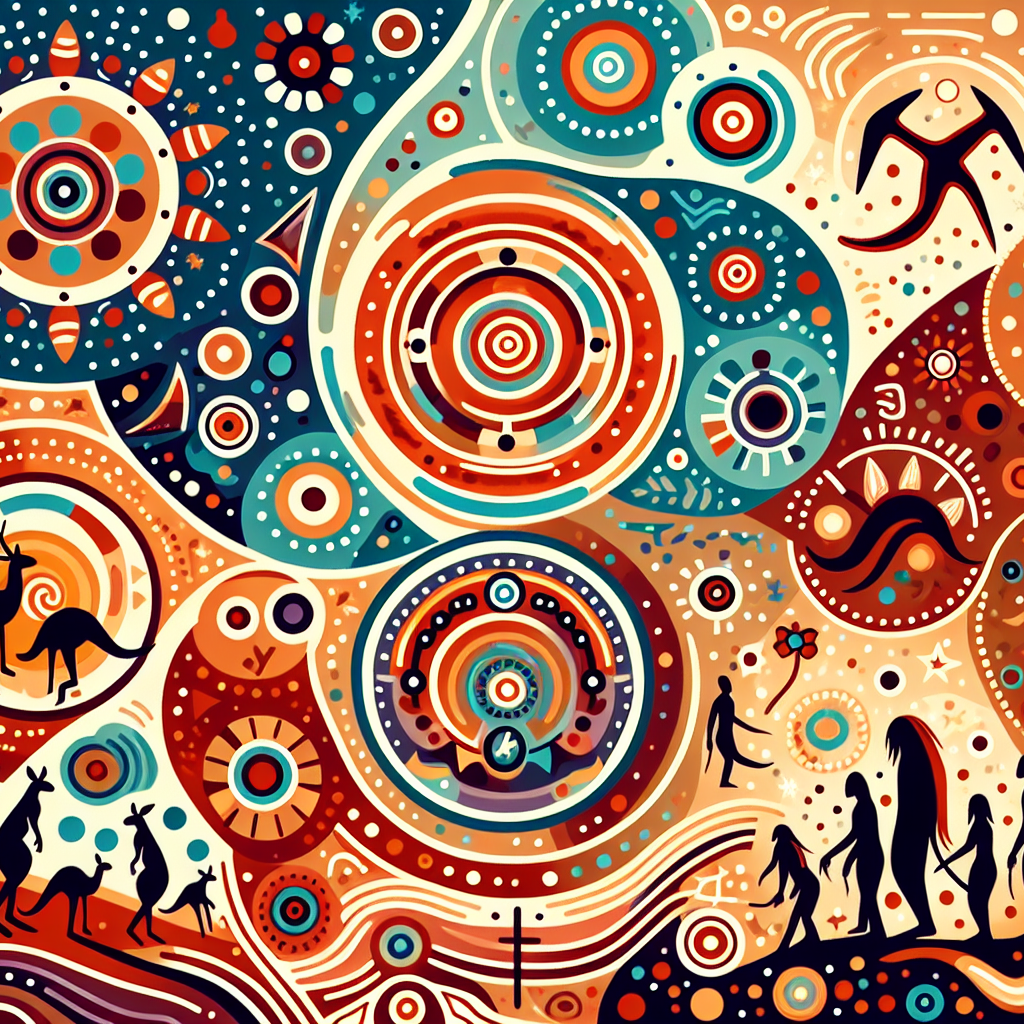 Exploration des Couleurs : L'Art Aborigène Australien et ses Symboles Mystiques