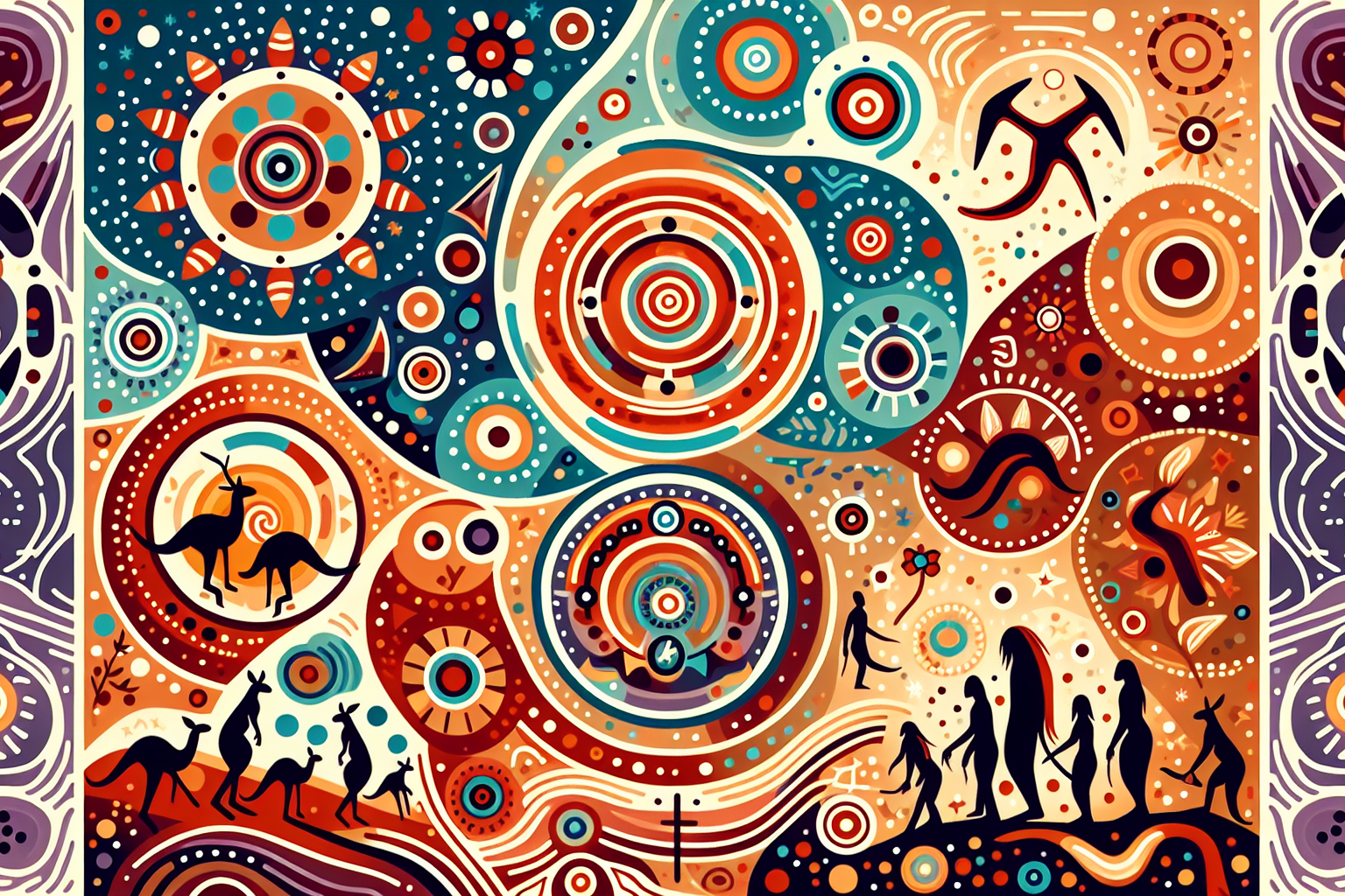 Exploration des Couleurs : L'Art Aborigène Australien et ses Symboles Mystiques