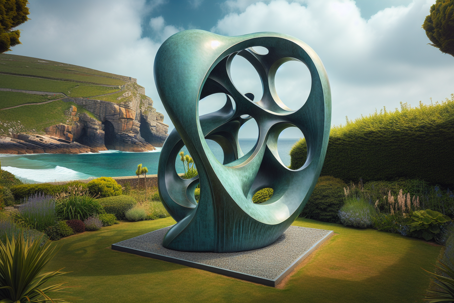 La sculpture abstraite monumentale de Barbara Hepworth transforme les jardins de St Ives en Cornouailles