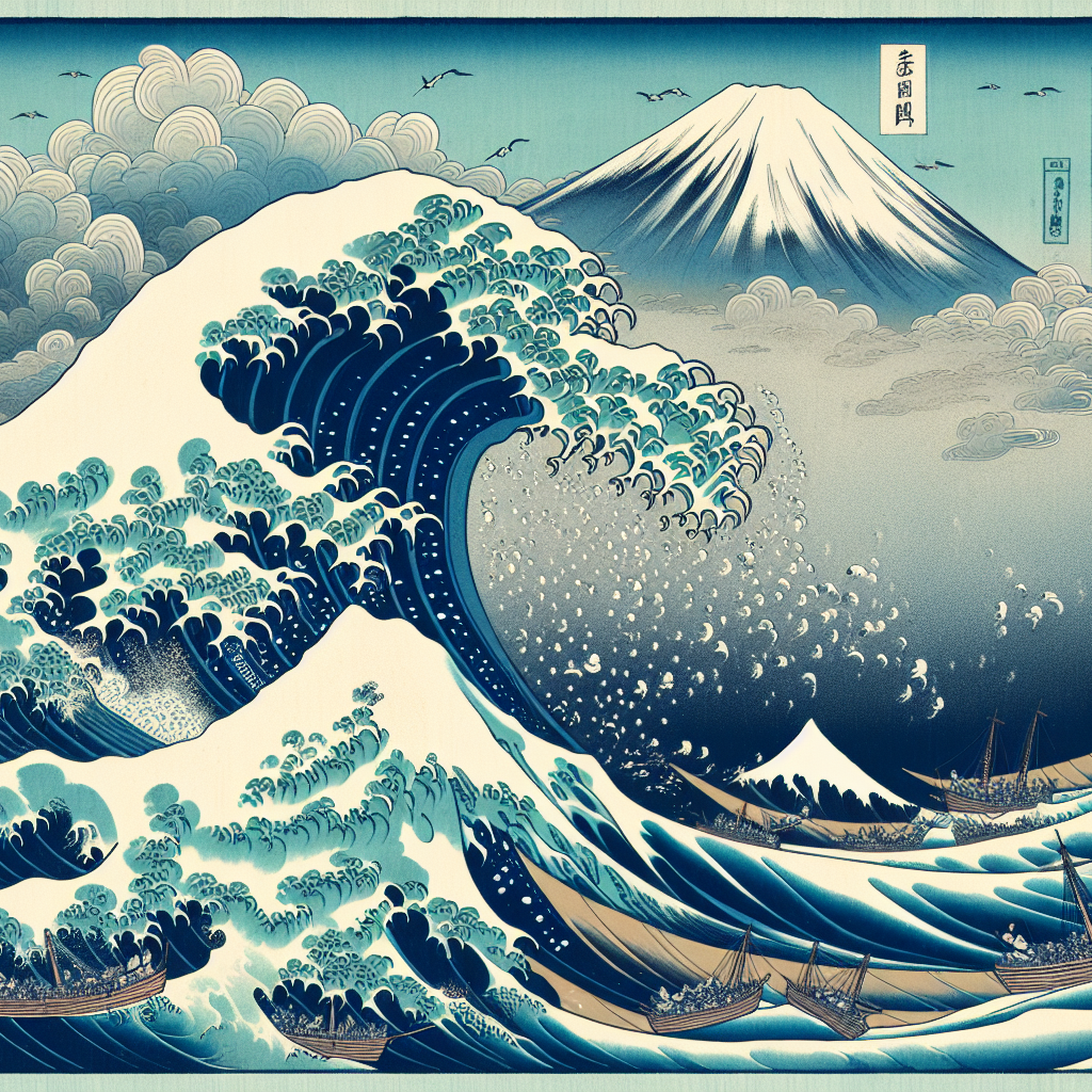 Les estampes de Hokusai : exploration des vagues et montagnes dans l'art japonais traditionnel du 19ème siècle