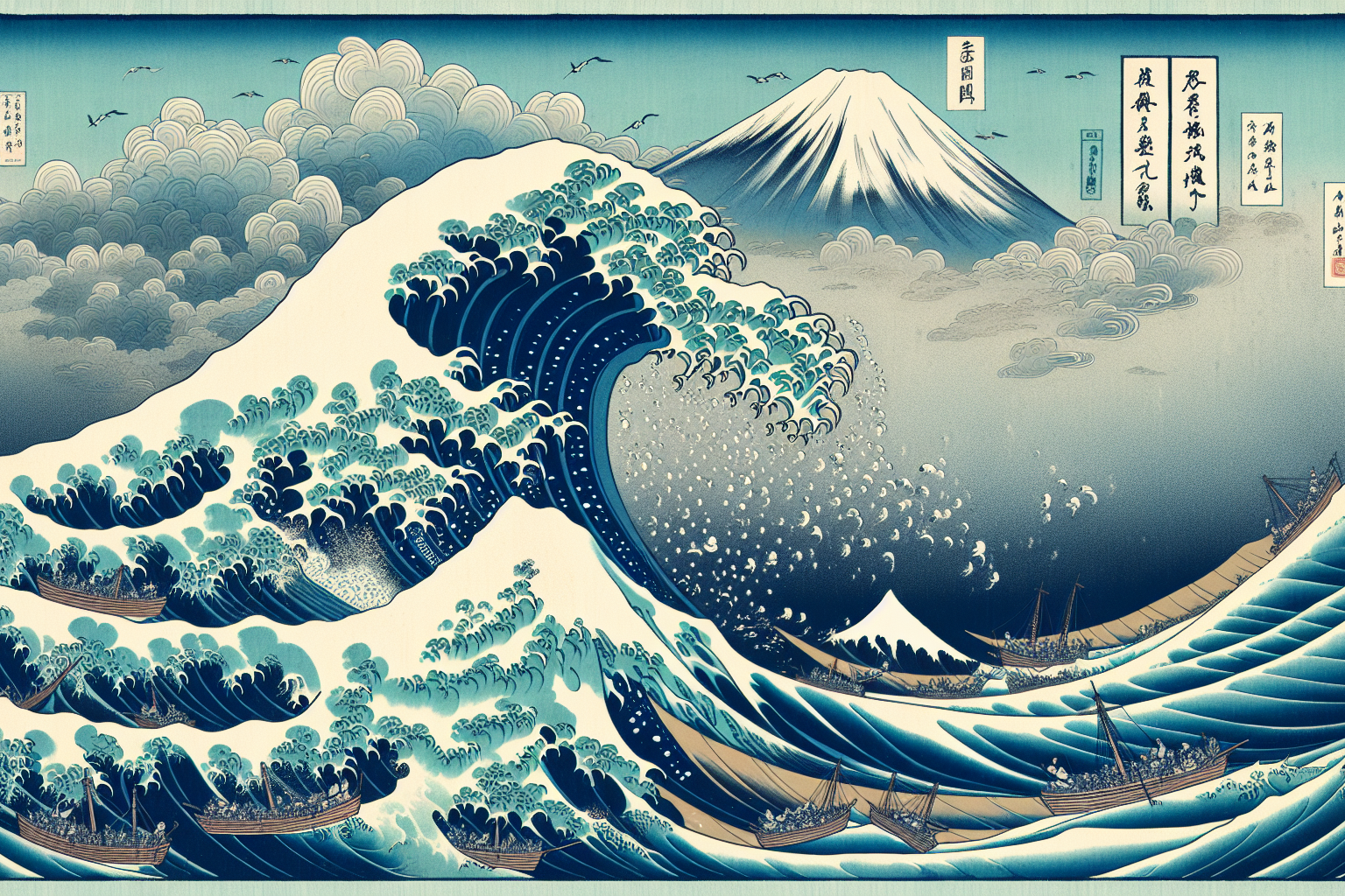 Les estampes de Hokusai : exploration des vagues et montagnes dans l'art japonais traditionnel du 19ème siècle