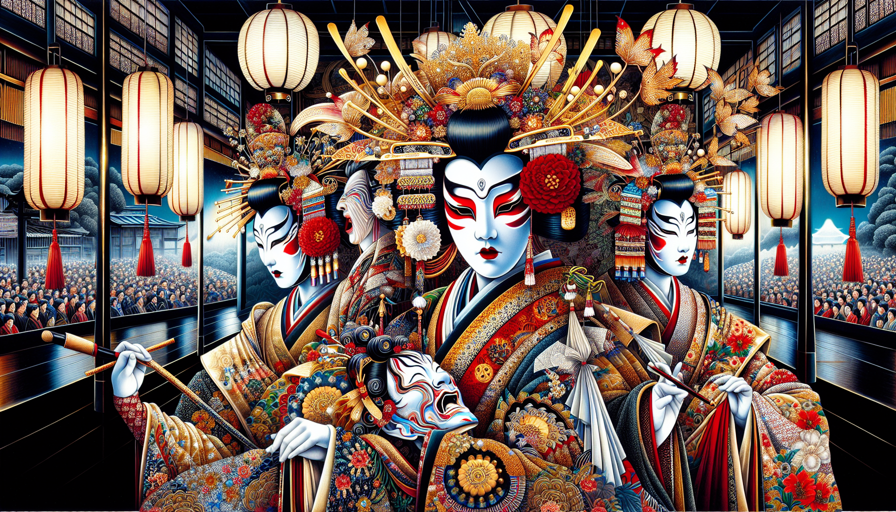 Costume élaboré de Kabuki