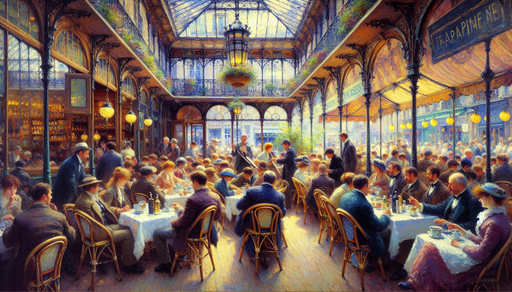 Intérieur d'un café parisien, 1870