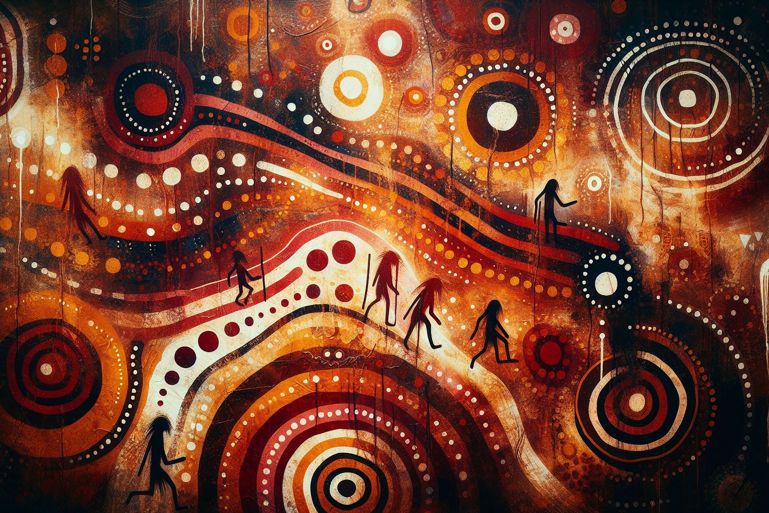 Exploration des Couleurs et Émotions : L'Art Vibrant des Peintures Aborigènes d'Australie à Travers les Âges