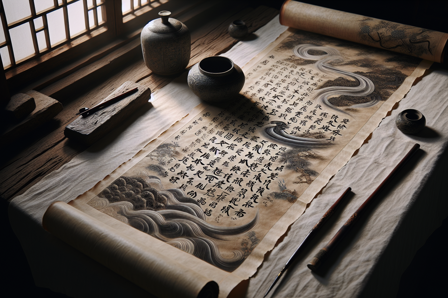 L'art de la calligraphie sur soie en Chine durant la dynastie Tang : Une exploration des techniques ancestrales