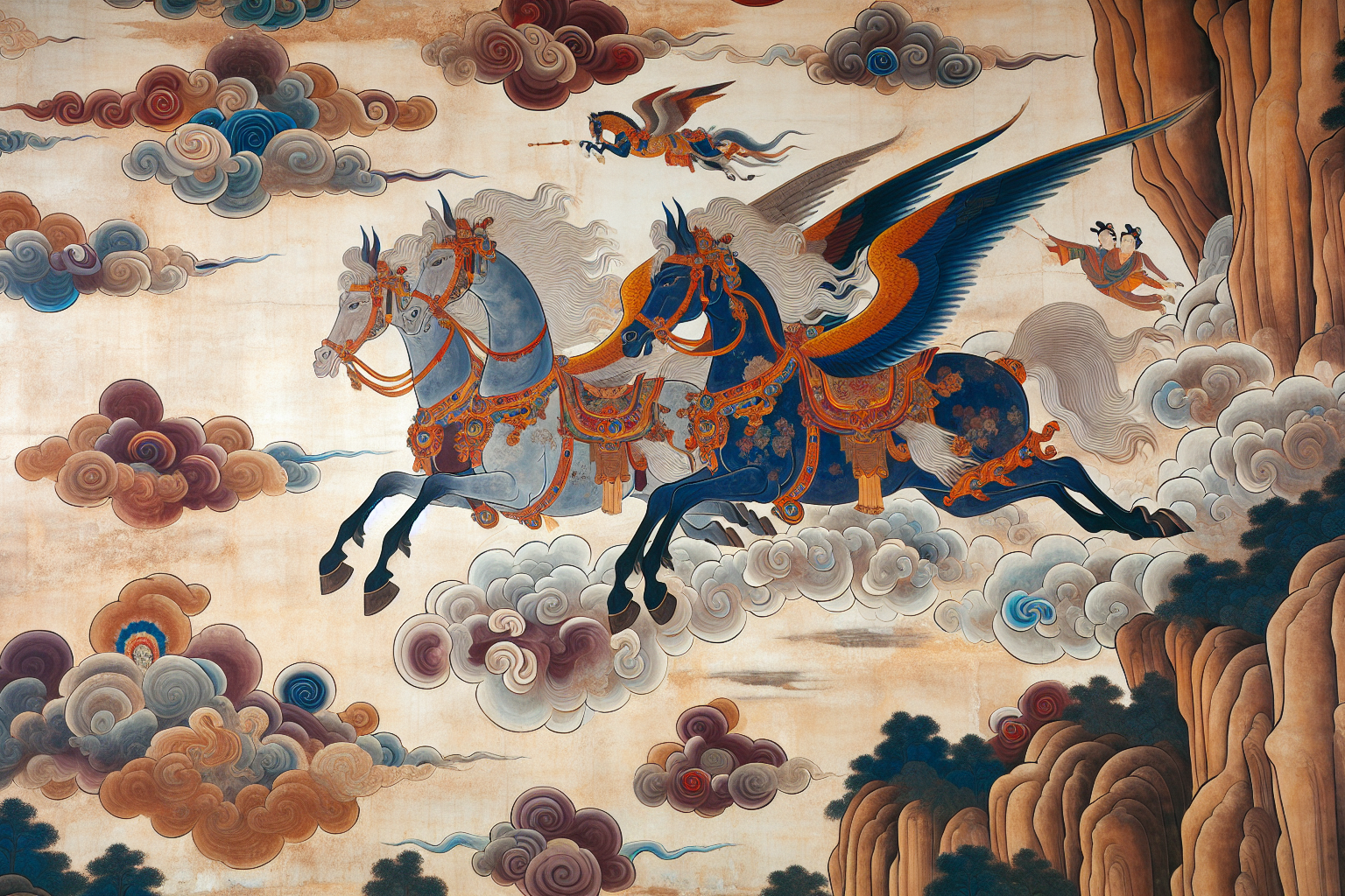 Les chevaux volants de Dunhuang : splendeur picturale des grottes bouddhiques de la Route de la Soie