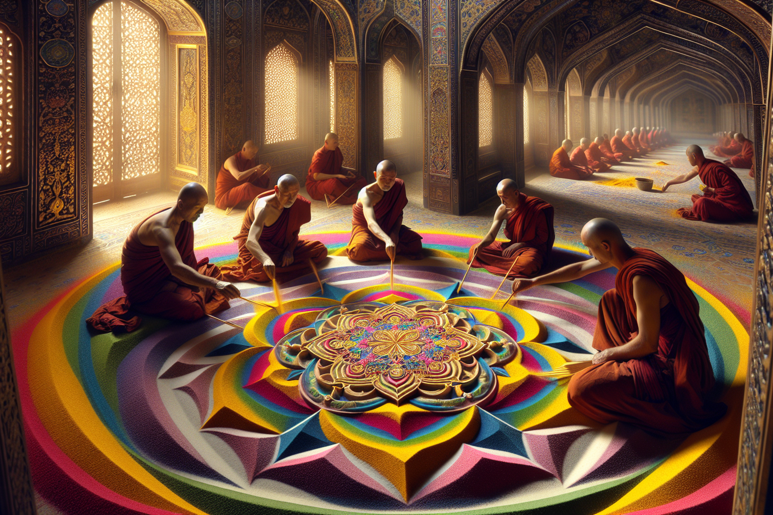 L'art du mandala de sable tibétain : une méditation éphémère aux couleurs de l'infini