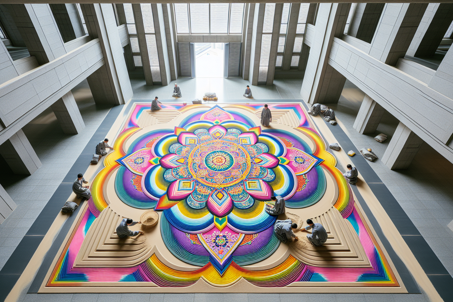 L'art éphémère des mandalas de sable en Corée du Sud contemporaine